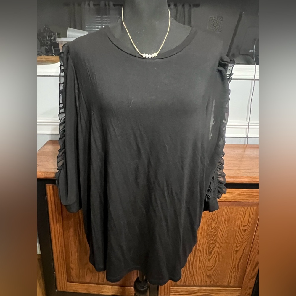 Philosophy Woman Black Lightweight Blouse NWT